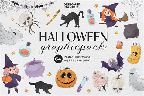 halloween clipart vector illustrations design cuts