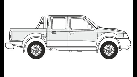 draw  nissan navara pick  kak narisovat nissan navara pick