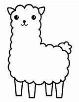 Llama Coloring Alpaca Outline Template Bulletin Poster Board Pages Print Rocks sketch template