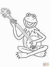 Kermit Coloring Rana Tocando Gustavo Muppets Frosch Gitarre Kleurplaat Muppet Kikker Convert Gitaar Ausmalbild Colorare Kleurplaten Malvorlage Disegni Speelt Animais sketch template
