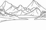 Mountain Coloring Huge Pages Printable Kids sketch template
