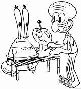 Spongebob Coloring Coloring4free Mr Squarepants Pages Squidward Krabs Related Posts sketch template