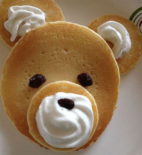 teddy bear pancakes food art  kids cooking  kids easy cooking