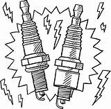 Spark Plug Vector Plugs Sketch Automotive Clip Illustrations Drawing Illustration Line Drawings Doodle Style Similar Clipart Logo sketch template