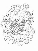 Fish Coloring Koi Pages Adult Printable Recommended sketch template