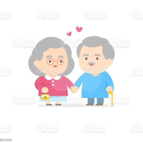 Happy Senior Couple Smiling Together Grandpa And Grandma Concept Vector