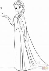 Coloring Elsa Pages Frozen Printable Supercoloring Drawing Paper sketch template