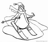 Skiing Penguin Xcolorings sketch template