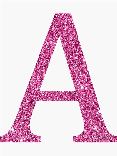 pink glitter letter  sticker  sale  devinedesignz redbubble