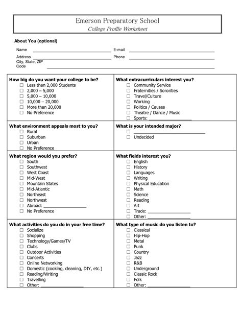 images  student profile worksheet  day  school