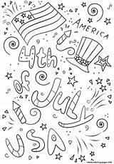 July Coloring 4th Pages Doodle Printable Lena London Color Print Book Drawing Info Crafts sketch template