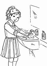 Washing Handwashing Coloringhome sketch template