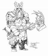 Dwarf Warrior Paladin Concept Deviantart Nezart sketch template