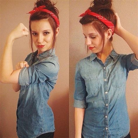 rosie the riveter 70 mind blowing diy halloween costumes for women