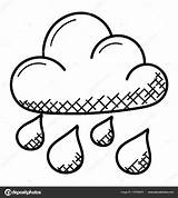Lluvia Nubes Nube Gotas Gota sketch template