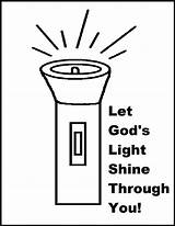 Shine Coloring Light Clipart Let Jesus God Flashlight Clip Lamp Pages Kids Bible School Sunday Preschool Gods Lessons Sheets Through sketch template