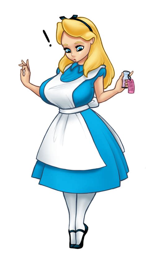 rule 34 alice alice in wonderland breast expansion exclaimation point huge breasts potion