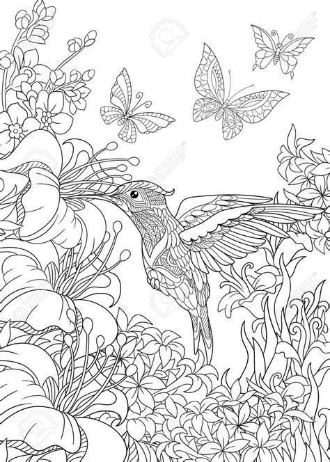 hummingbird flower drawing  getdrawings