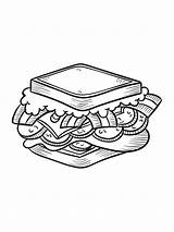 Sandwich Pages Coloring Printable sketch template