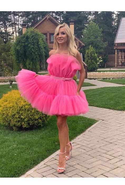 Hot Pink Barbie Style Tulle Dress For Women Hot Pink