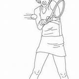 Tennis Coloring Pages Serena Williams Players Famous Playing Hellokids Close Trophee Kournikova Winning Anna sketch template