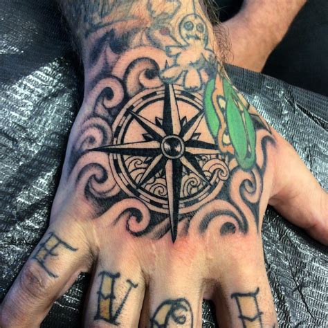Hand Tattoo Compass Rose By Mexcellentme Hand Tattoos