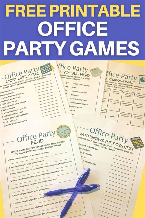 printable office party games   artofit