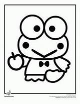 Coloring Keroppi Pages Hello Kitty Frog Kerropi Sanrio Cute Apple Theme Sheets Frogs Cartoon Open Colouring Easy Kids Print sketch template