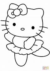 Coloring Kitty Hello Ballerina Pages sketch template