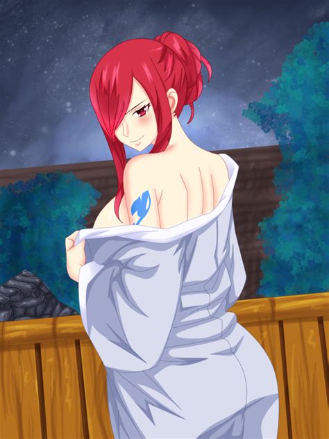 hot spring erza scarlet sexy hot anime and characters fan art