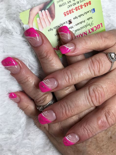 spring  hot pink nail spa nails design hot pink spring art art