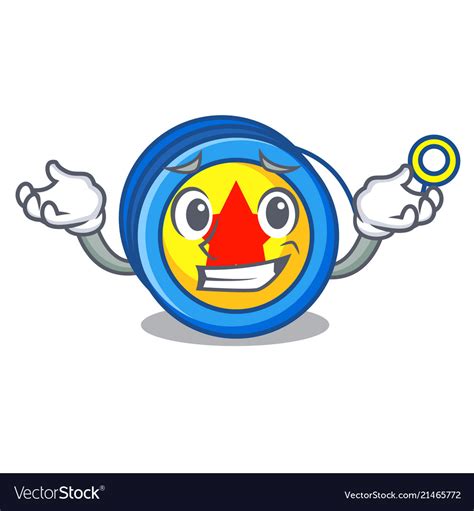 grinning yoyo character cartoon style royalty  vector