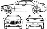 Chrysler 300 Drawing 300c Blueprints 2007 Pencil Blueprint Sedan Door Hardtop Blueprintbox Click sketch template