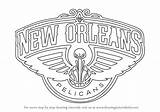 Orleans Pelicans Logo Draw Drawing Coloring Nba Pages Step Drawings Template Paintingvalley Learn sketch template