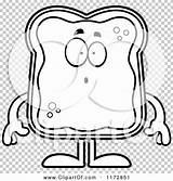 Mascot Jam Surprised Toast Outlined Coloring Clipart Cartoon Vector Cory Thoman sketch template