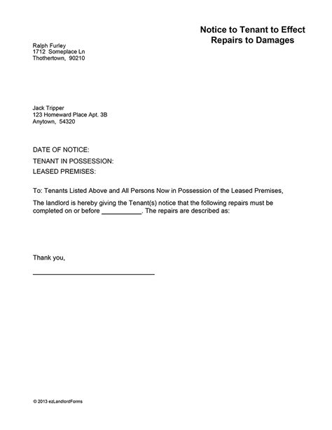 landlord warning letter  tenant  letter template collection
