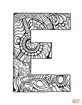 Letter Coloring Zentangle Pages Printable Alphabet Mandala Supercoloring Pattern Adult Abc Drawing Letters Adults Mandalas Lettre Coloriage Relief Stress Crafts sketch template