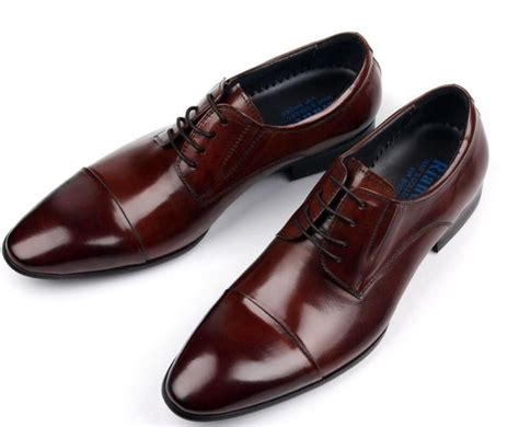 brand vintage classic mens formal shoes genuine leather brown