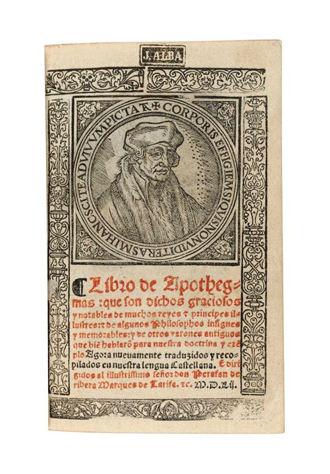 erasmus desiderius 1466 1536 libro de apothegmas translated by