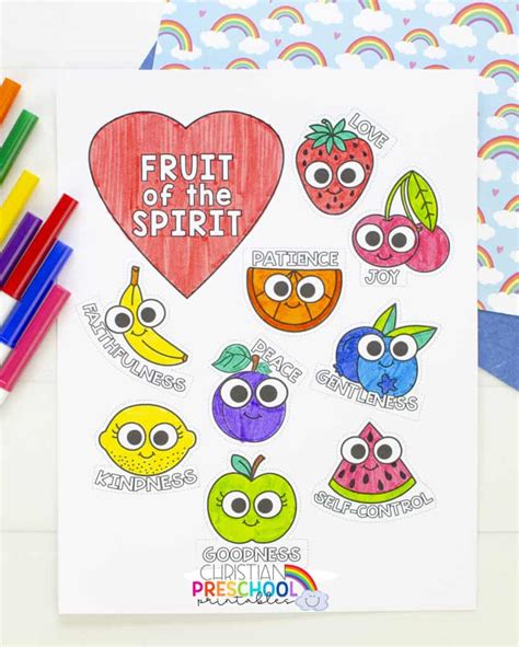 fruit   spirit printables  kids christian preschool printables