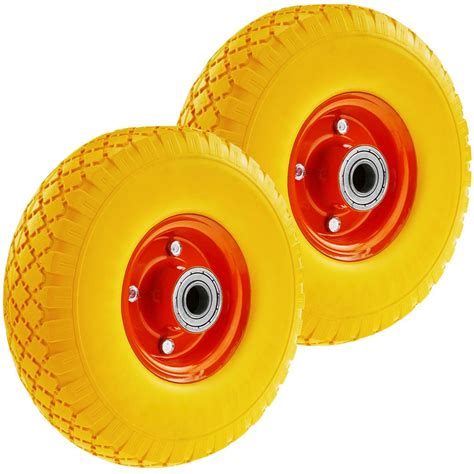 wheelbarrow solid wheel yellow  pack  lbs   mm replacement tyre  transport