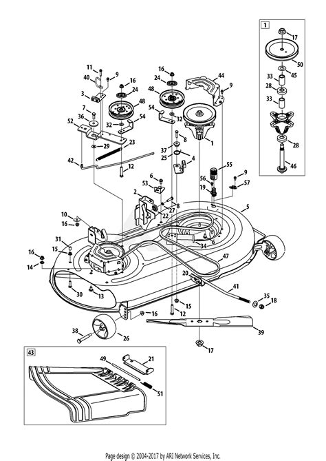 mtd lt amks  amks  parts diagram  mower deck