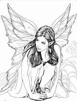 Coloring Pages Fairy Adult Adults Book Drawings Deviantart Evil Colouring Line Para Colorir Crouching Books Fantasy Printable Desenhos Print Fairies sketch template