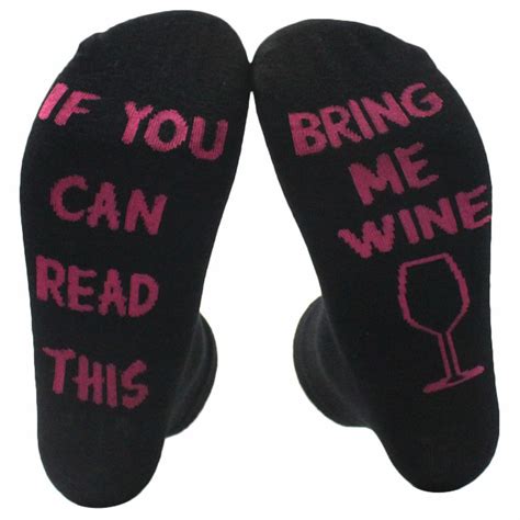 if you can read this bring me wine sock funny gag t unisex pink wine