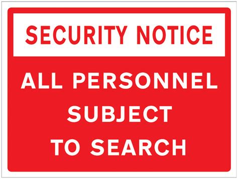 security notice  personnel subject  search sign seton