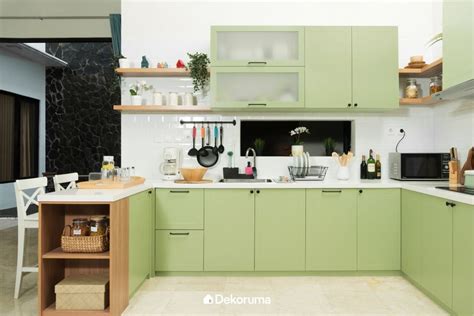 inspirasi kitchen set warna warni