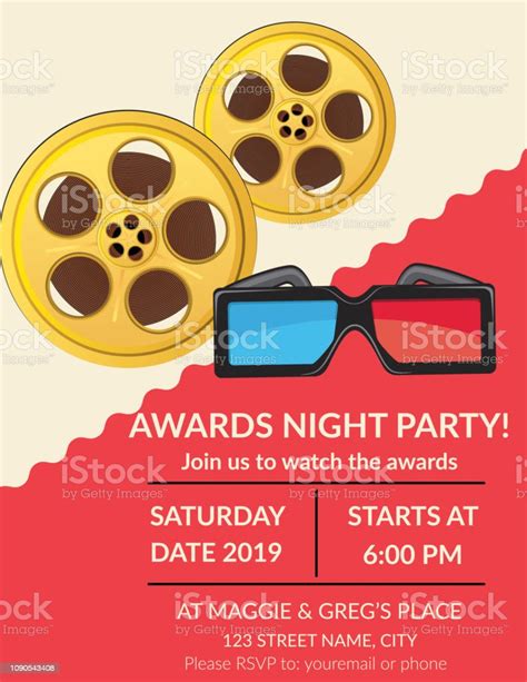 invitation    awards night party stock illustration  image  film