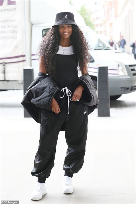 ciara borrows from the nineties in edgy bucket hat with