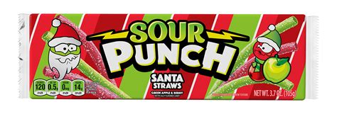 Santa Straws 3 7oz Tray Sour Punch