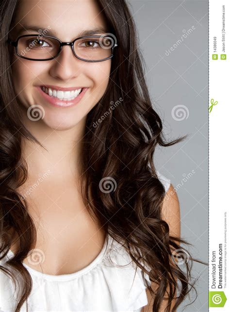 smiling glasses woman royalty free stock images image